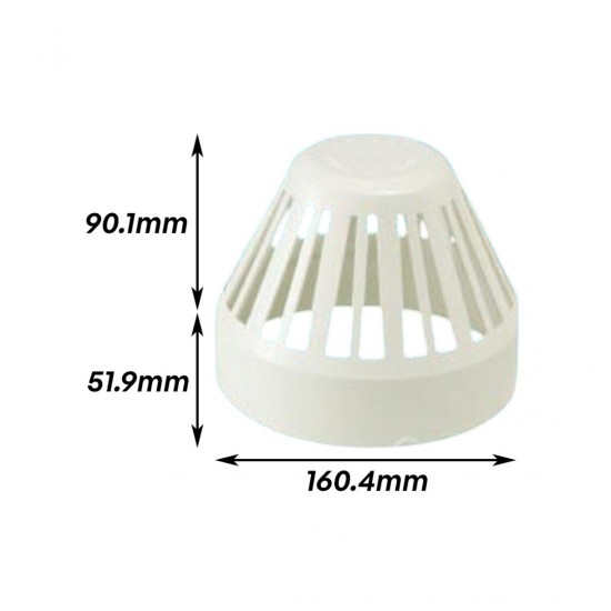 Bina Plastic UPVC Fittings Vent Cowl 6" 160MM Bina Plastic UPVC Fittings Vent Cowl 6" 160MM