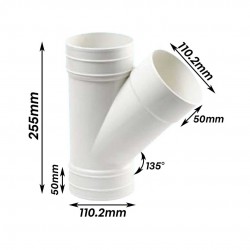 Bina Plastic UPVC Fittings 135° Y-Branch (Y-Tee) 4" 110MM