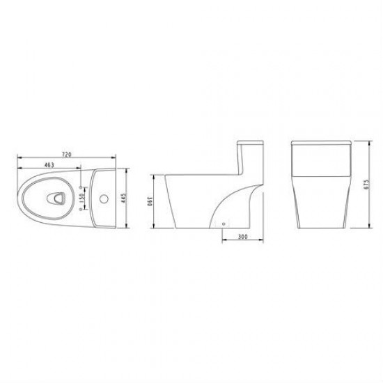 Inno Sericite WC1023 Cryolite Wash Down One Piece Water Closet S-Trap (WHITE)