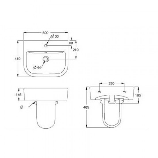 Inno Sericite WB2043 Enthalpy Wall-Hung Wash Basin (WHITE)