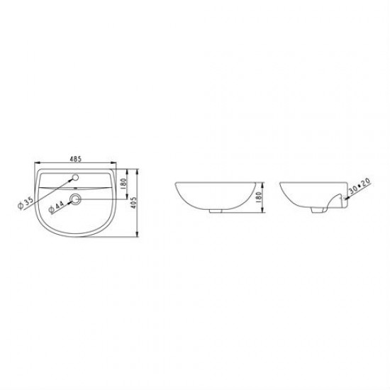 Inno Sericite WB2023 Titanite Wall-Hung Wash Basin (WHITE)