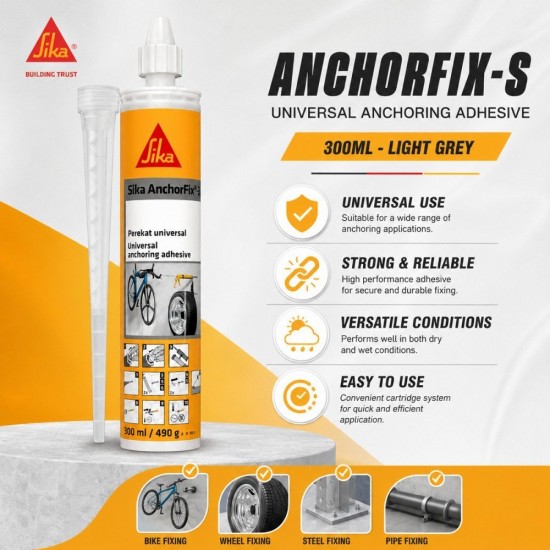 Sika AnchorFix-S Universal Anchoring Adhesive 300ML - Light Grey