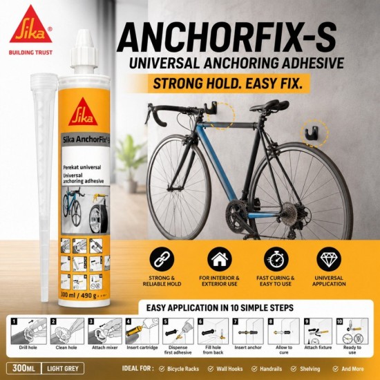 Sika AnchorFix-S Universal Anchoring Adhesive 300ML - Light Grey