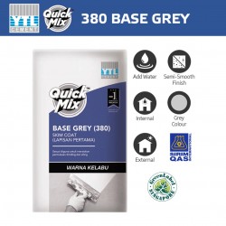 YTL QuickMix 380 Base Grey Water Resistant Polymer Modified Cementitious Skim Coat 25KG