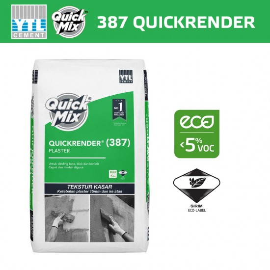 YTL QuickMix 387 Quick Render Undercoat For Blockwalls 40KG