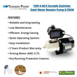 Tsunami Pump CMF-4-40-K Durable Stainless Steel Water Booster Pump 0.75KW