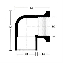 PVC Fittings P/T Elbow 1 1/2" (40MM)