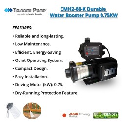 Tsunami Pump CMH2-60-K Durable Water Booster Pump 0.75KW