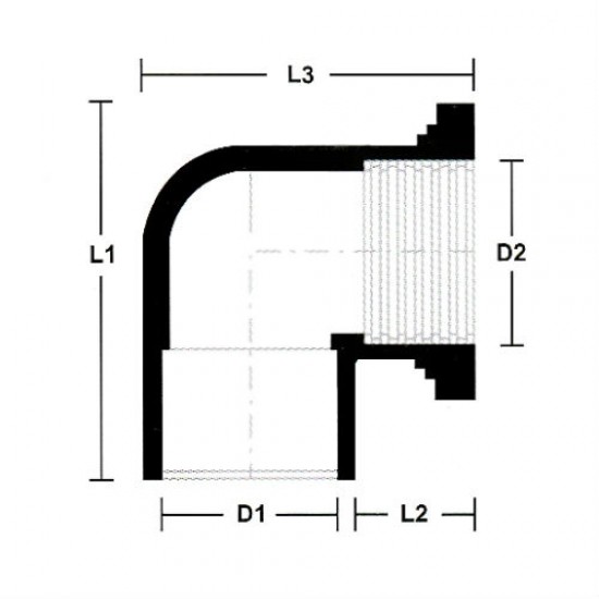 PVC Fittings P/T Elbow 1 1/4" (32MM) PVC Fittings P/T Elbow 1 1/4" (32MM)