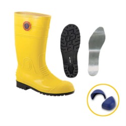 Korakoh M8000A Safety Shoes Footwear Slip-on Boot with Internal Lining, Steel Toe Cap & Midsole (Yellow)