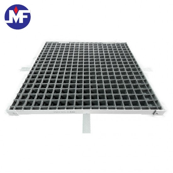 FRP FF/MG25-38 MOULDED GRITTED GRATING C/W FRP FRAME 600MM (W) x 600MM (L) x 25MM (H) (GREY)