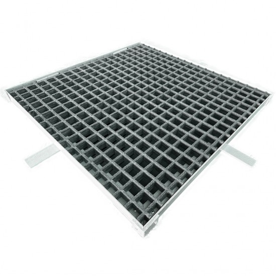 FRP FF/MG25-38 MOULDED GRITTED GRATING C/W FRP FRAME 600MM (W) x 600MM (L) x 25MM (H) (GREY)