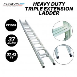 Everlas ET16DR Heavy Duty Triple Extension Ladder 37 Rung 11406MM (37.42')