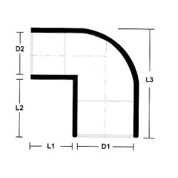 PVC Fittings Reducing Elbow 1" x 3/4"