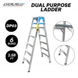 Everlas DP03 Dual Purpose Ladder 6 Rung 788MM (2.58FT)