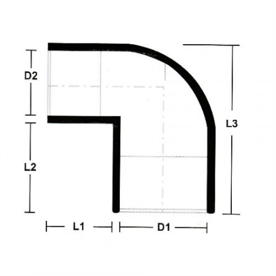 PVC Fittings Reducing Elbow 3/4" x 1/2" 