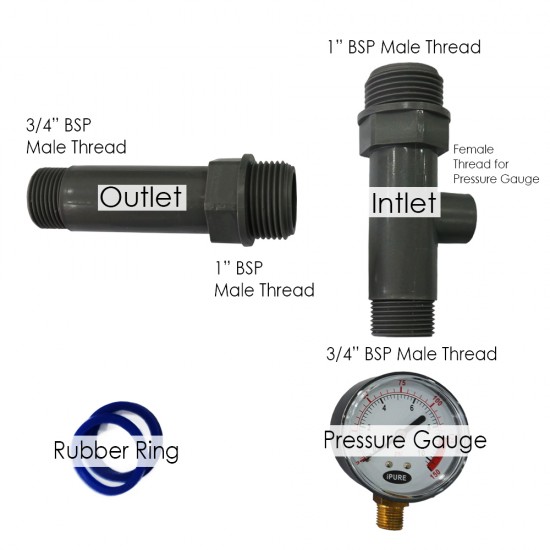 i Pure iP-1054 FRP Outdoor Water Filter with PE Inner Shell 250MM 10"(DIA) x 1450MM (L) 60L