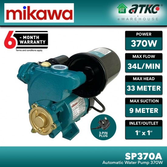 Mikawa SP370A Automatic Water Pump 240V 0.5HP/370W Mikawa SP370A Automatic Water Pump 240V 0.5HP/370W