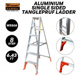Winner WSS08 Aluminium Single Sided Tanglepruf Ladder 8 Step 1960MM/6.43FT