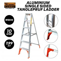 Winner WSS10 Aluminium Single Sided Tanglepruf Ladder 10 Step 2438MM/7.99FT