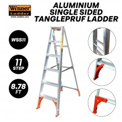 Winner WSS11 Aluminium Single Sided Tanglepruf Ladder 11 Step 2678MM/8.78FT