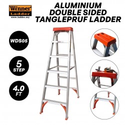 Winner WDS05 Aluminium Double Sided Tanglepruf Ladder 5 Step 1200MM/4.0FT