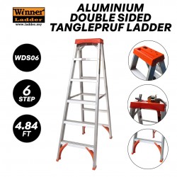 Winner WDS06 Aluminium Double Sided Tanglepruf Ladder 6 Step 1474MM/4.84FT