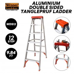 Winner WDS12 Aluminium Double Sided Tanglepruf Ladder 12 Step 2998MM/9.84FT