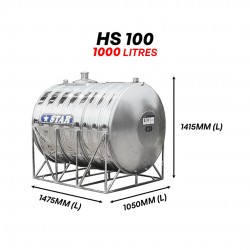 Star HS100 Horizontal With Stand SUS304 Stainless Steel Water Tank 1000L/220G