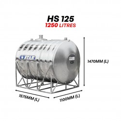 Star HS125 Horizontal With Stand SUS304 Stainless Steel Water Tank 1250L/275G