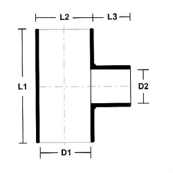PVC Fittings Reducing Tee 1"x1/2"