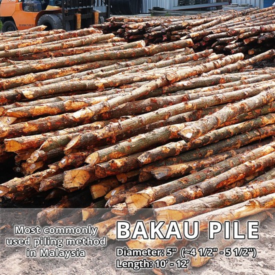 Bakau Pile 5" DIA (~4 1/2" - 5 1/2") x 10' - 12' (L) Bakau Pile 5" DIA (~4 1/2" - 5 1/2") x 10' - 12' (L)
