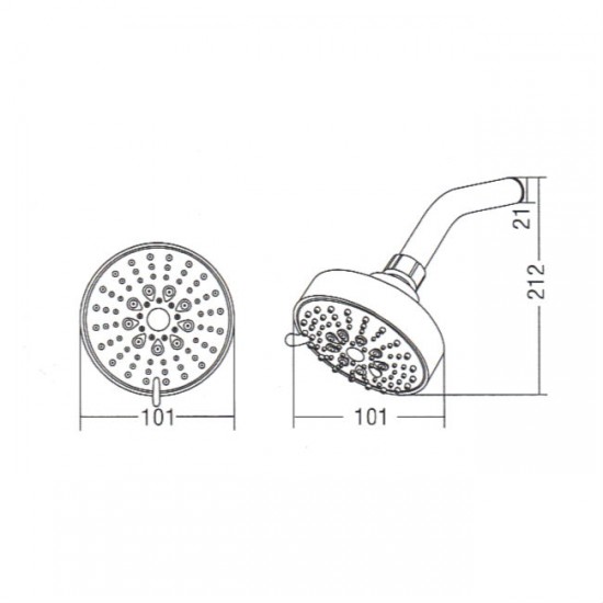 Aimer AMSH-301 ABS Rain Shower with Arm (5 Function) Aimer AMSH-301 ABS Rain Shower with Arm (5 Function)