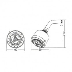Aimer AMSH-302 ABS Rain Shower with Arm (5 Function)