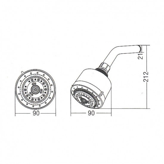 Aimer AMSH-302 ABS Rain Shower with Arm (5 Function) Aimer AMSH-302 ABS Rain Shower with Arm (5 Function)