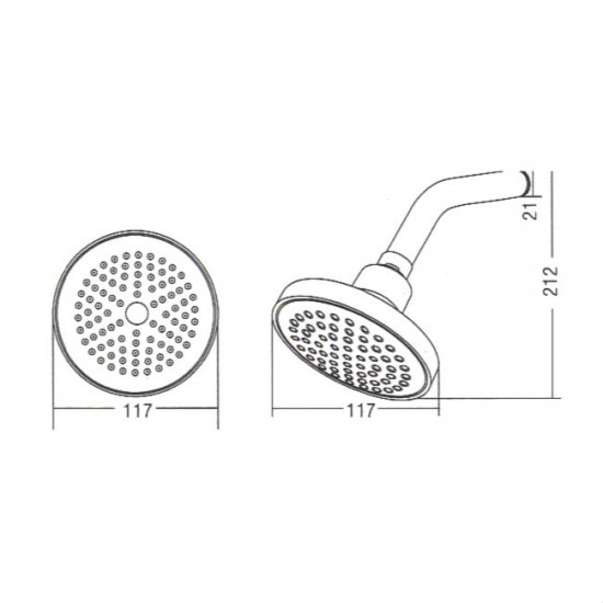 Aimer AMSH-303 ABS Rain Shower 4" (DIA) with Arm (1 Function) Aimer AMSH-303 ABS Rain Shower 4" (DIA) with Arm (1 Function)