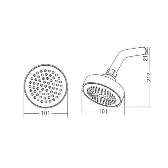 Aimer AMSH-304 ABS Rain Shower with Arm (1 Function) Aimer AMSH-304 ABS Rain Shower with Arm (1 Function)