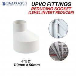 Bina Plastic UPVC Fittings Reducing Socket (Level Invert Reducer) 4" x 2" (110MMx50MM)