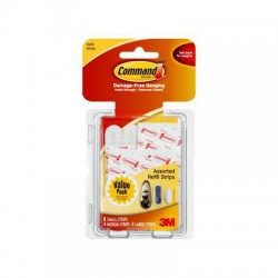 3M Command 17200CL-ANZ Small, Medium & Large Refill Strips (16)