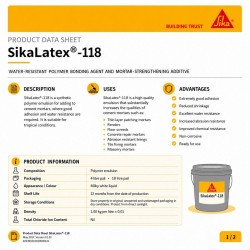 Sika SikaLatex-118 Water-Resistant Polymer Bonding Agent & Mortar-Strengthening Additive 18L