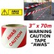 PVC Hazardous Warning Awas Caution Barricade Tape 3" (W) x 70M (L)