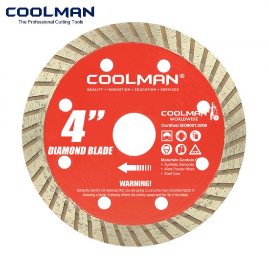 Coolman T1500 4" (105MM) Continuous Turbo Rim Cutting Disc Coolman T1500 4" (105MM) Continuous Turbo Rim Cutting Disc