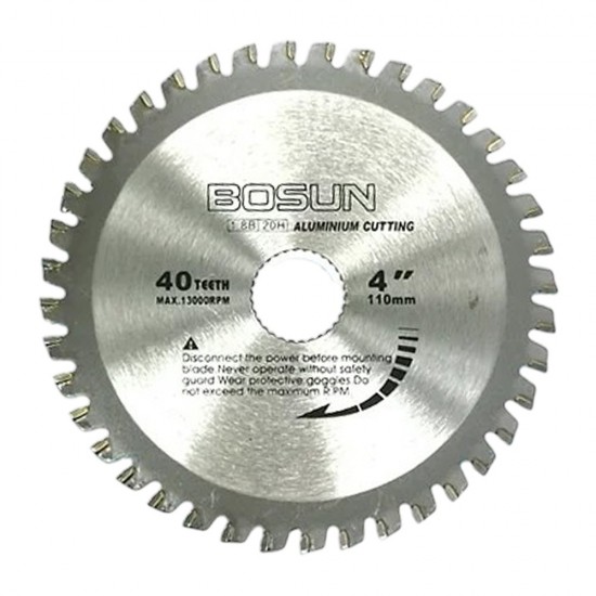 Bosun TCG Premium Aluminium Circular Saw Blade 4" 110MM (D) x 40T x 2MM (T) x 20MM (BD) Bosun TCG Premium Aluminium Circular Saw Blade 4" 110MM (D) x 40T x 2MM (T) x 20MM (BD)