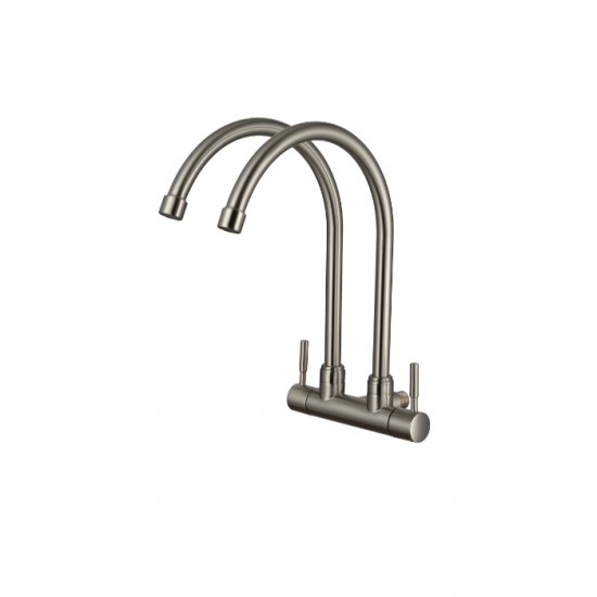 Premio TK-4616Q Double Sink Wall Quatour Series Tap