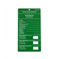 Scaffold Erection & Inspection Record Tag 209MM (L) x 105MM (W) (10PCS)