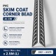 PVC A1-CW Skim Coat Corner Bead 19MM x 19MM x 2MM x 2.5M (L) - Grey + White 