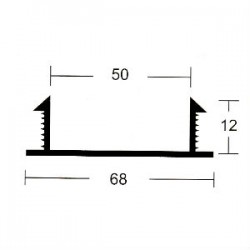 PVC U50 Groove Joint 50MM x 12MM x 68MM x 2M (L)