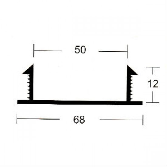 PVC U50 Groove Joint 50MM x 12MM x 68MM x 2M (L)