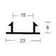 PVC U15 Groove Joint 15MM x 8MM x 23MM x 2M (L) PVC U15 Groove Joint 15MM x 8MM x 23MM x 2M (L)