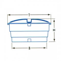 Weida S-N150/200 PE Square Tapered Water Tank Series 1430MM (T) x 1130MM (B) x 710MM (H) 200G (MC)